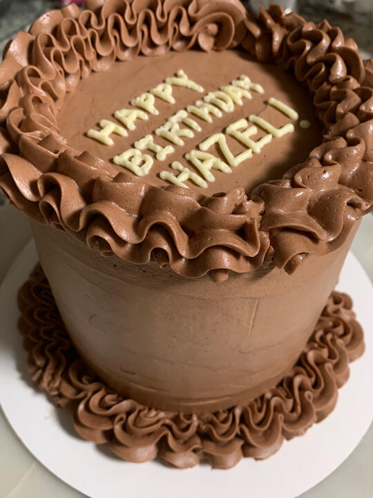 6-inch, 3-layer Vanilla Cake with Chocolate Buttercream