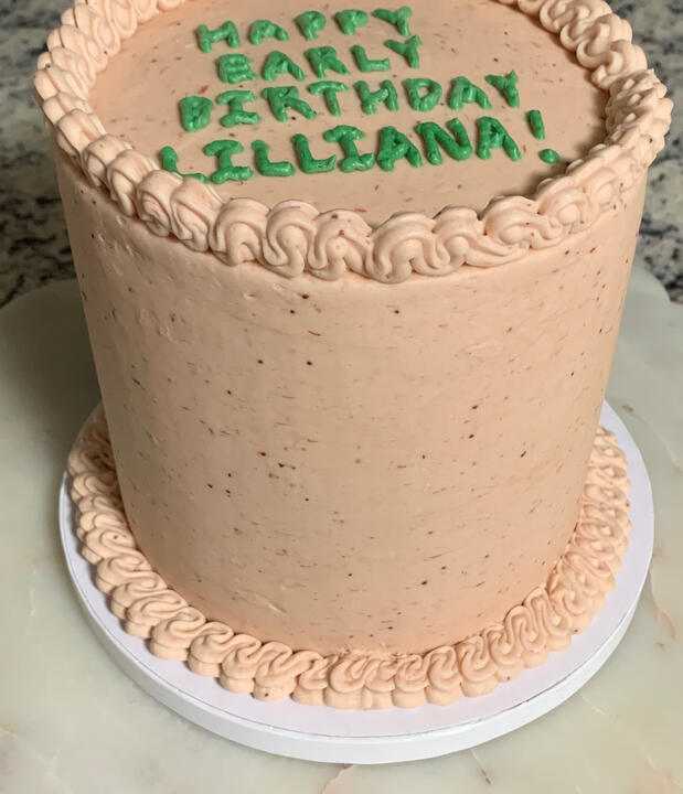 6-inch, 3-layer Strawberry Cake with Strawberry Buttercream